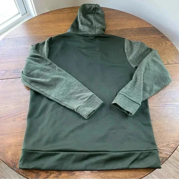 UNDER ARMOUR Men's Loose Fit Olive Green Hoodie With Orange Chest Logo Sz Md/M - Picture 6 of 11